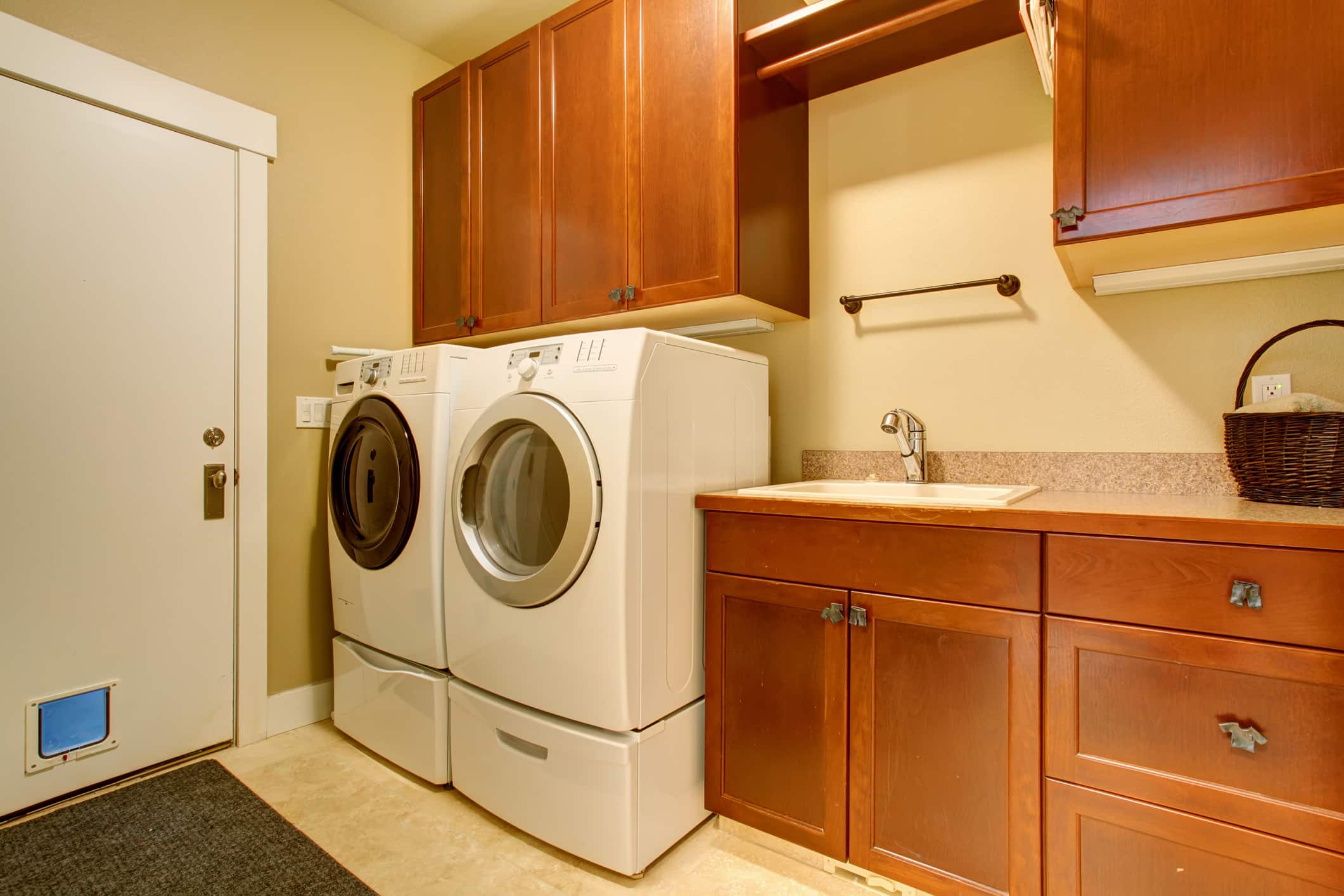 Modern Laundry Room With Washer And Dryer Modern Laundry Room With Washer And Dryer